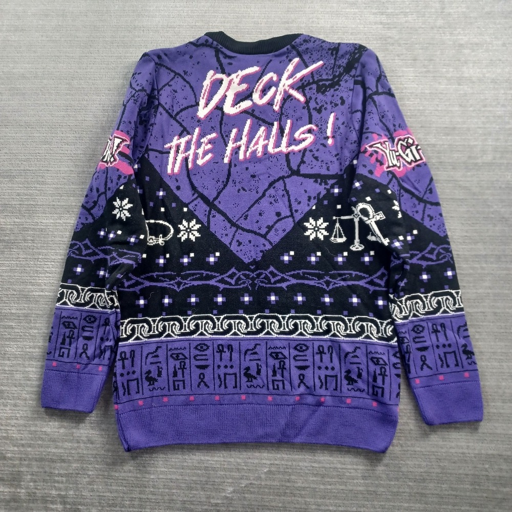 Yu-Gi-Oh Its Time To Yule! Knitted Christmas Ugly Sweater XS Deck The Halls AOP - Picture 2 of 11